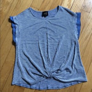 Women’s XL W5 blouse, blue/white stripe, cozy